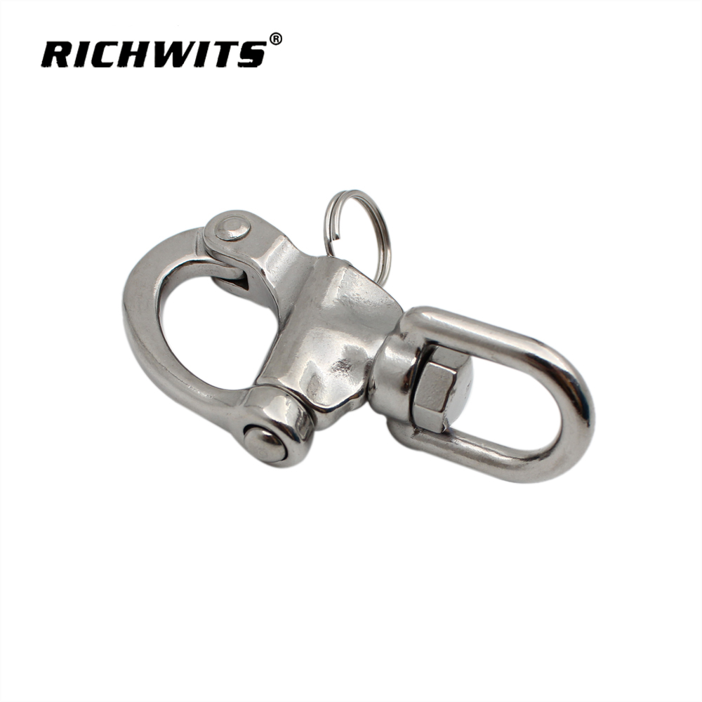 Grillete a presión con ojo giratorio para aparejo, 70-128 mm