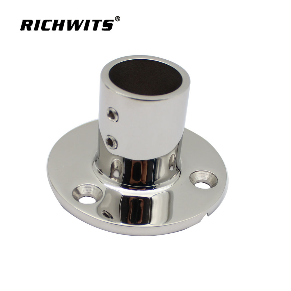  Base de riel redondo marino de 90 grados de acero inoxidable 316 22 mm 25 mm