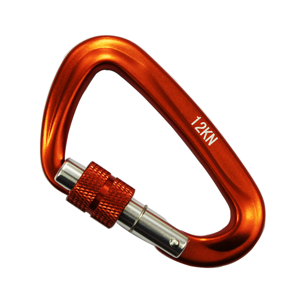  Mosquetón en forma de D de aluminio para aviación, gancho de seguro para escalada en roca