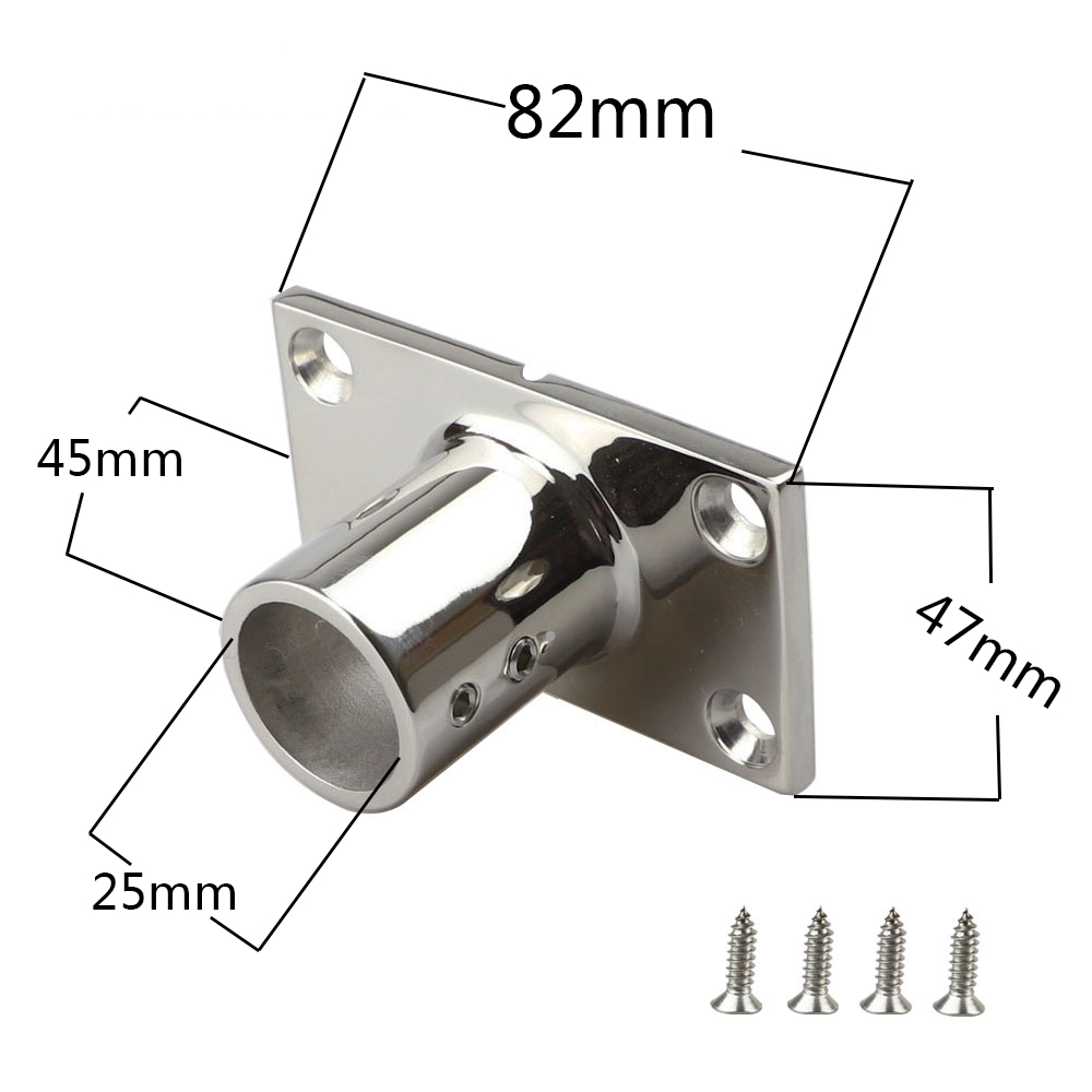  Hardware marino Acero inoxidable 316 Base de riel de 90 grados para yate de barco 22 mm 25 mm