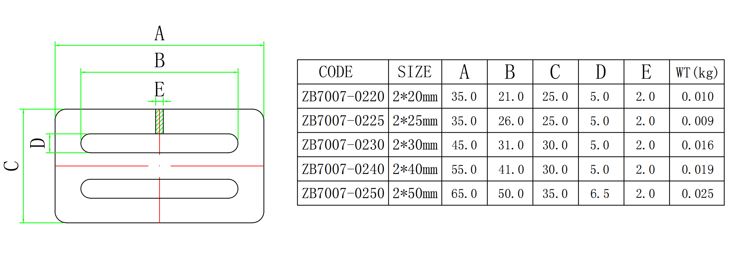 ZB7007 tama&ntilde;o 