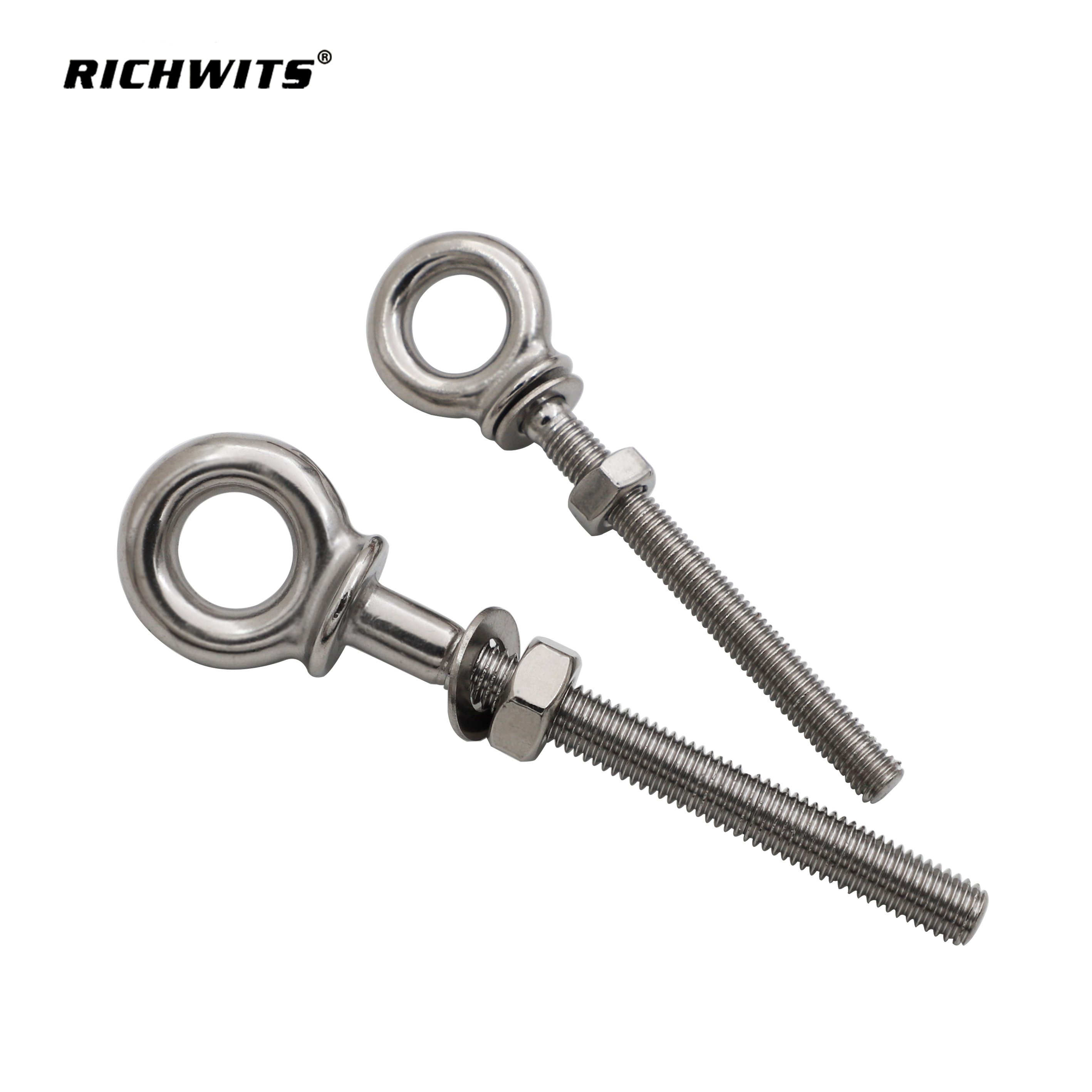 Perno de argolla de tornillo de elevación de rosca larga HX M6 M8 M10
