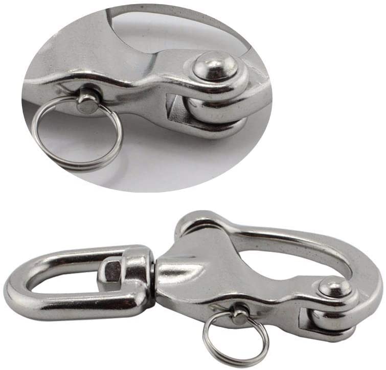 Grillete a presión con ojo giratorio para aparejo, 70-128 mm