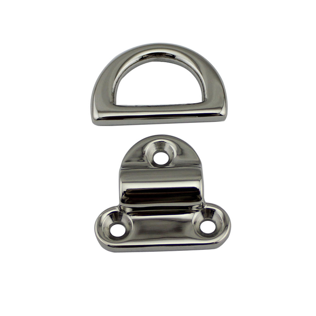 Ojo de almohadillas plegables con anillo en D marino pulido espejo