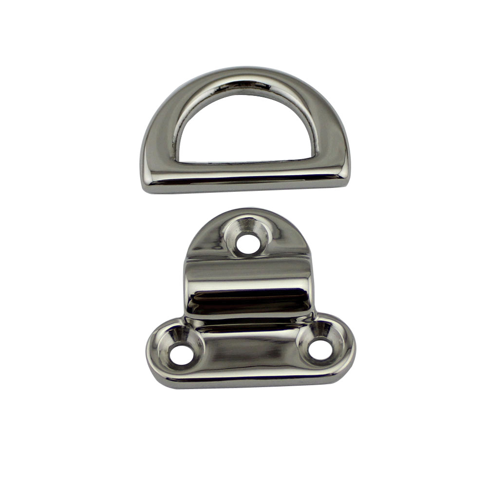 Ojo de almohadillas plegables con anillo en D marino pulido espejo