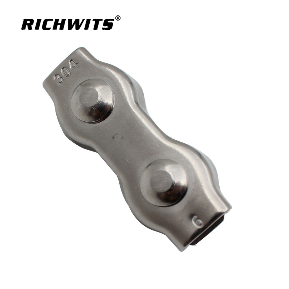 Abrazaderas de cable dúplex de acero inoxidable con clips para cuerda