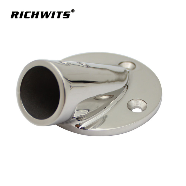  Base de riel redondo marino de 30 grados, acero inoxidable 316, 22mm/25mm