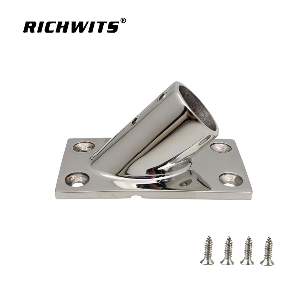  Base de riel rectangular de acero inoxidable de hardware marino de 45 grados 