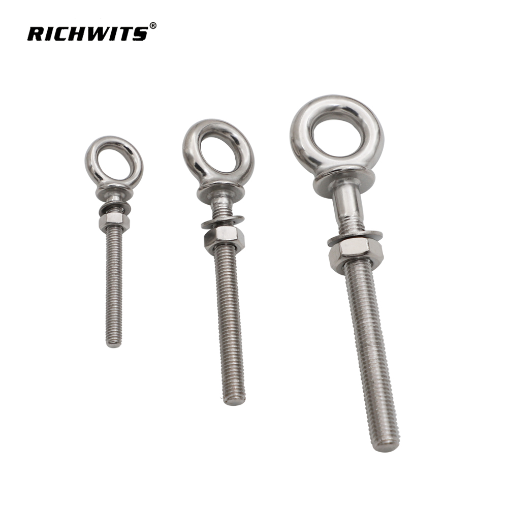Perno de argolla de tornillo de elevación de rosca larga HX M6 M8 M10