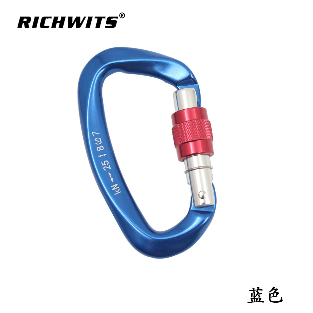 Cerradura de yoga con gancho de mosquetón automático tipo D de aluminio de aviación