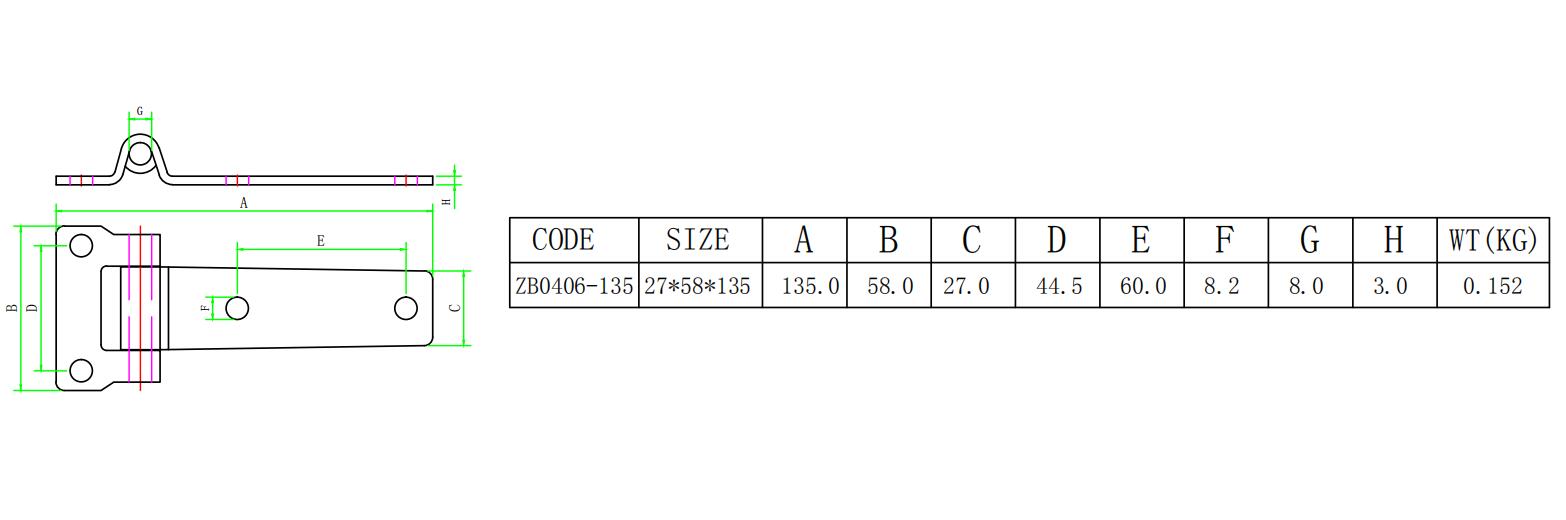 Plano de dimensiones ZB0406