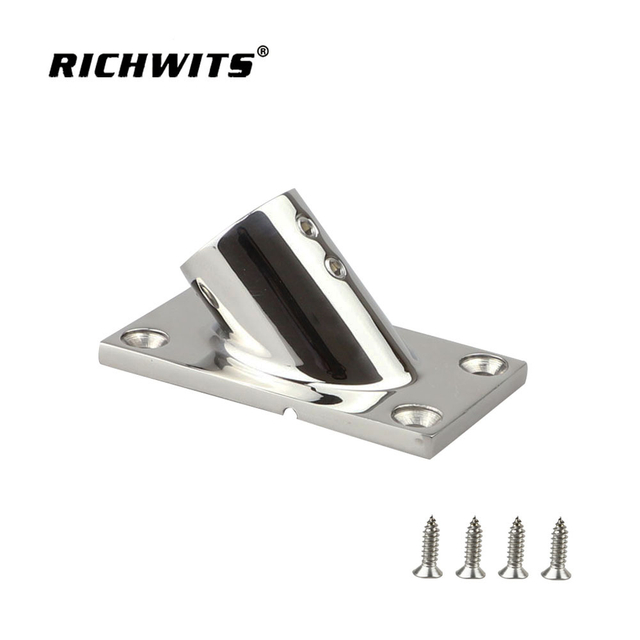  Base de riel rectangular de acero inoxidable de hardware marino de 45 grados 
