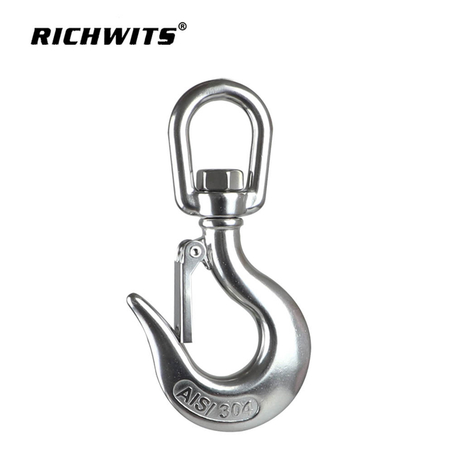 Gancho de cadena de grúa deslizante con ojo giratorio de acero inoxidable 150 kg-1500 kg