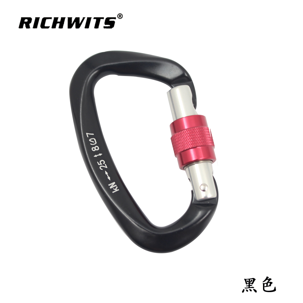 Cerradura de yoga con gancho de mosquetón automático tipo D de aluminio de aviación