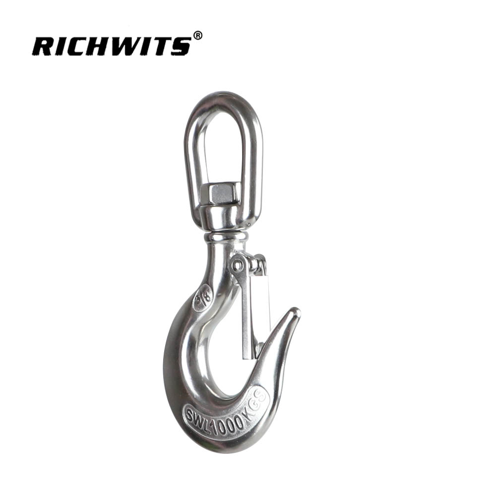 Gancho de cadena de grúa deslizante con ojo giratorio de acero inoxidable 150 kg-1500 kg