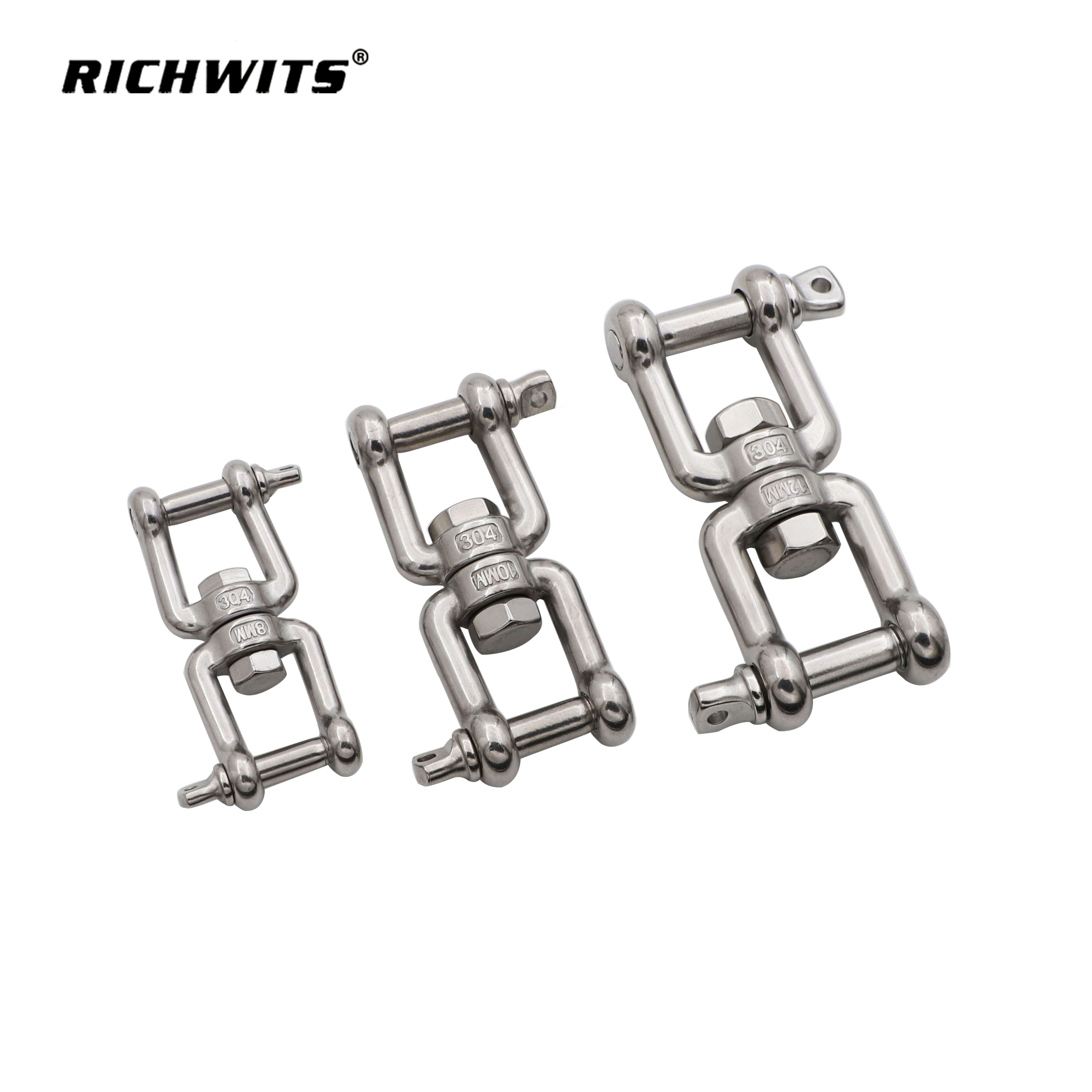 Hardware de aparejo Mandíbula de acero inoxidable y mandíbula giratoria de 4 mm a 20 mm