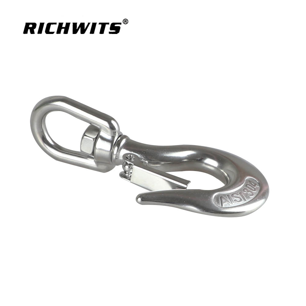 Gancho de cadena de grúa deslizante con ojo giratorio de acero inoxidable 150 kg-1500 kg