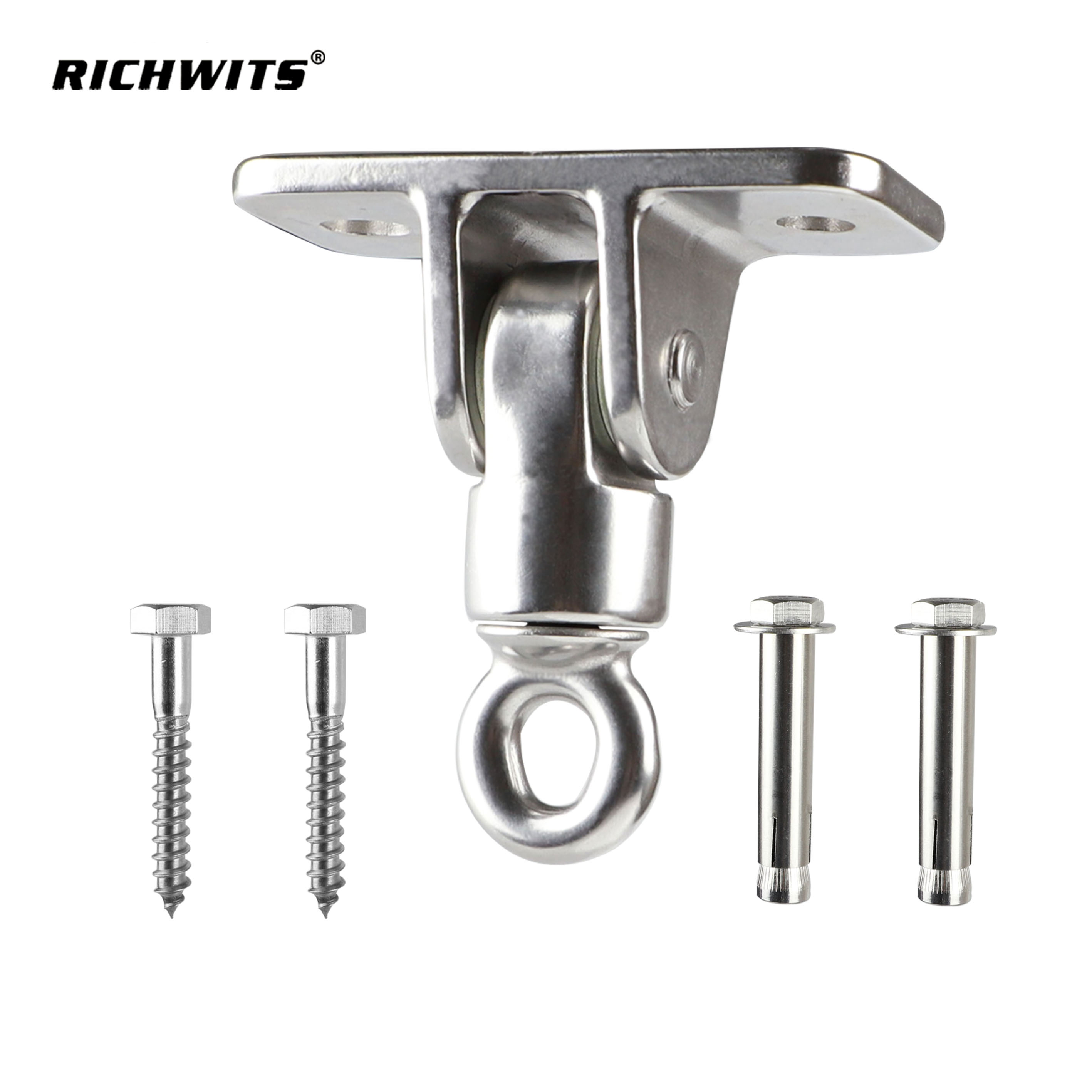  Kit para colgar hamaca con marco oscilante y anillo de placa giratoria de acero inoxidable