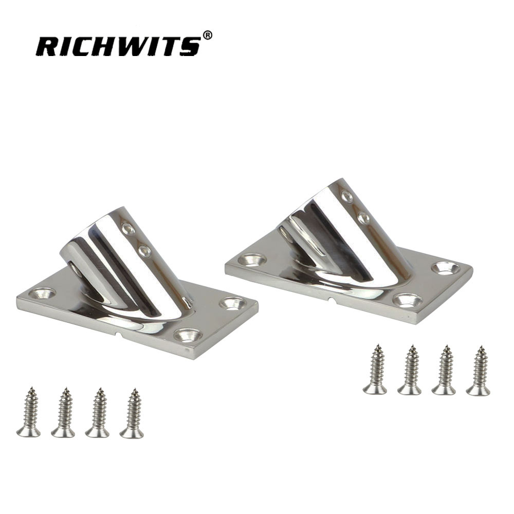  Base de riel rectangular de acero inoxidable de hardware marino de 45 grados 