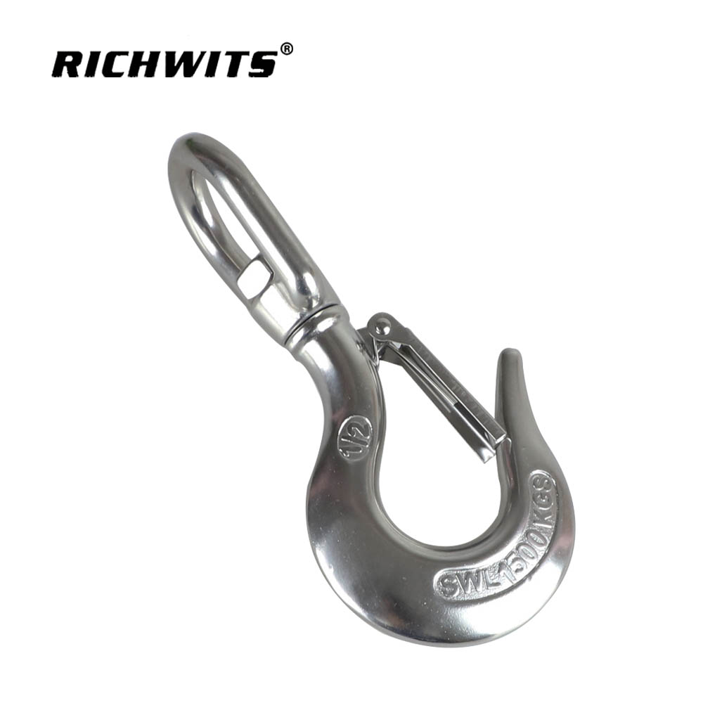 Gancho de cadena de grúa deslizante con ojo giratorio de acero inoxidable 150 kg-1500 kg