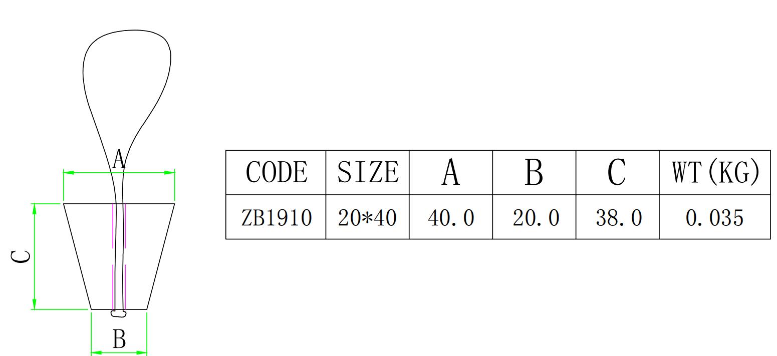 ZB1910 拉绳硅胶塞-尺寸简图