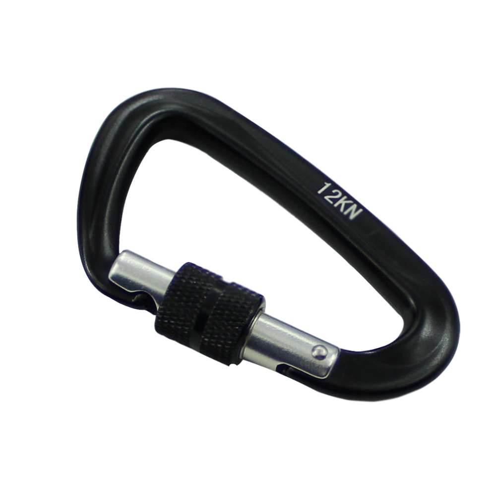  Mosquetón en forma de D de aluminio para aviación, gancho de seguro para escalada en roca