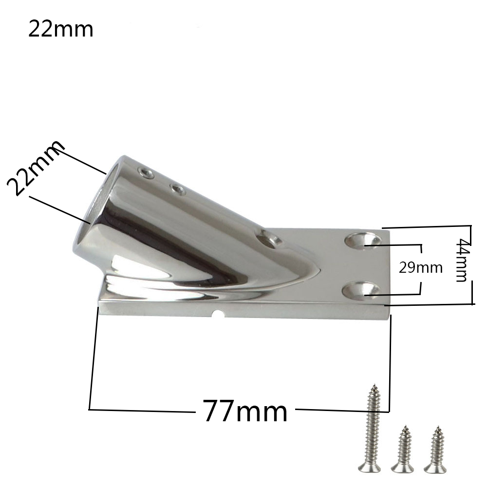  Base de riel marino de 30 grados para yate, acero inoxidable 316, 22mm, 25mm