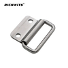 Tirador de gabinete plegable de acero inoxidable 304 de alta resistencia, anillo de elevación de Metal de montaje de doble orificio para hardware marino