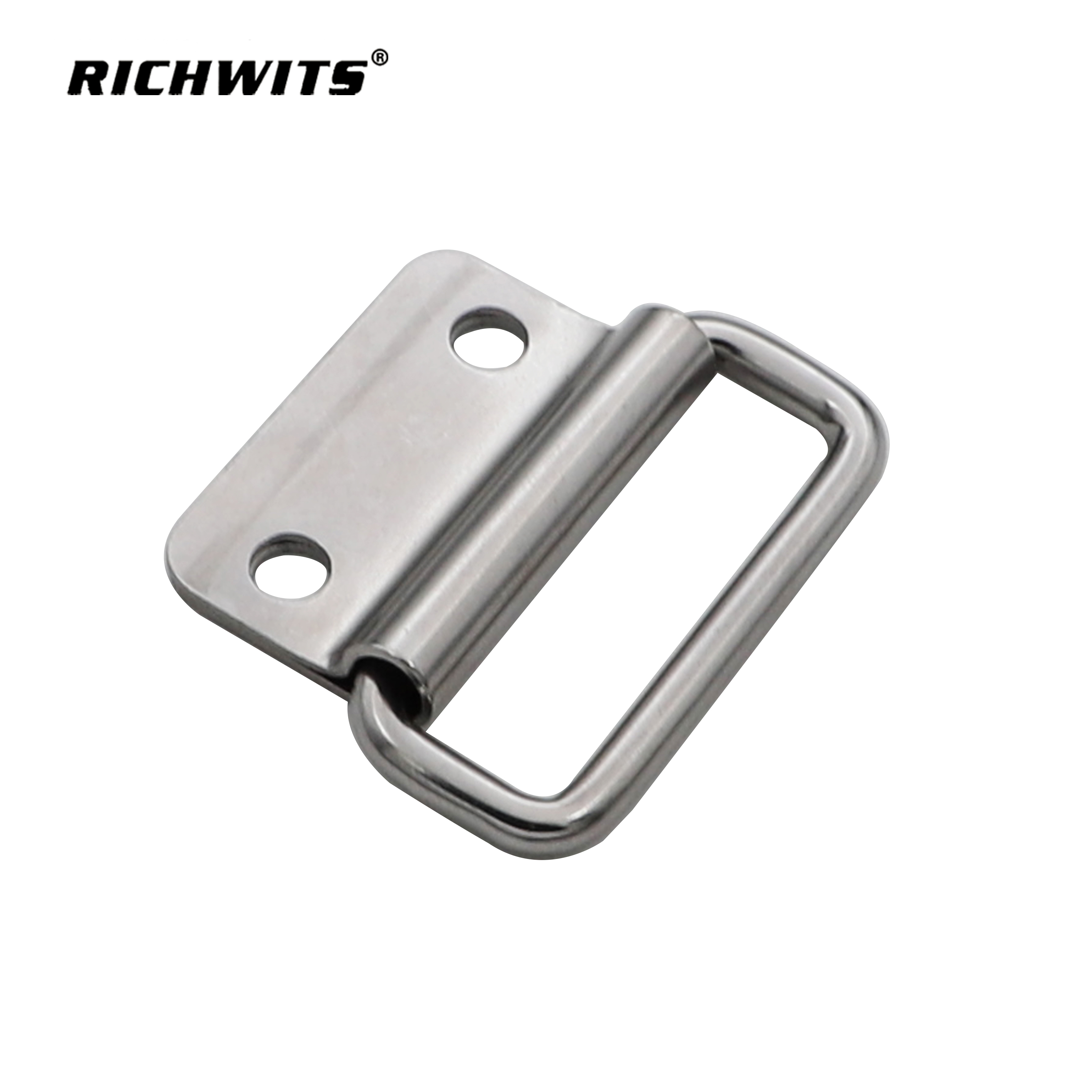 Tirador de gabinete plegable de acero inoxidable 304 de alta resistencia, anillo de elevación de Metal de montaje de doble orificio para hardware marino