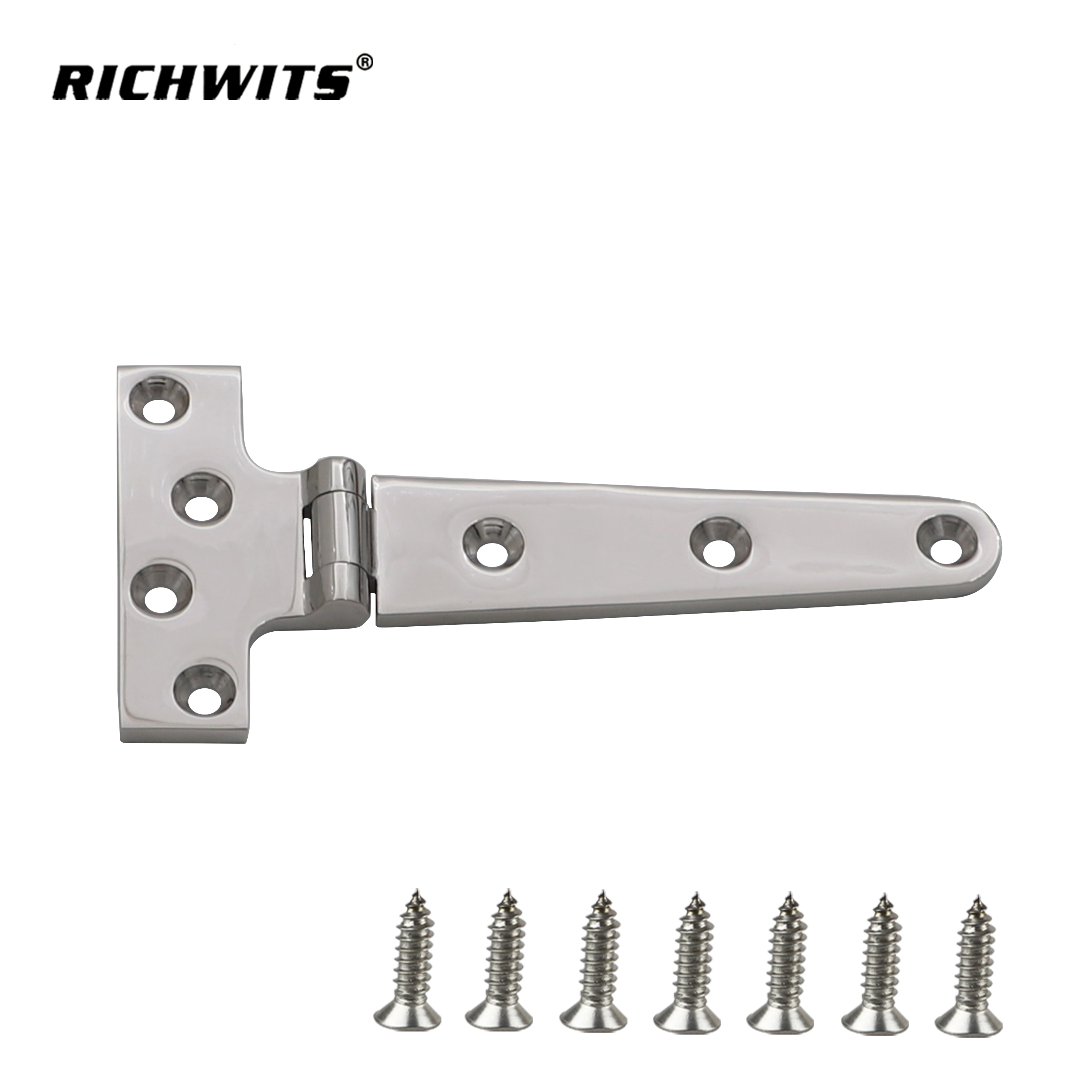 Hardware Bisagra en forma de T de siete orificios de acero inoxidable 316 para barcos yates Rv.