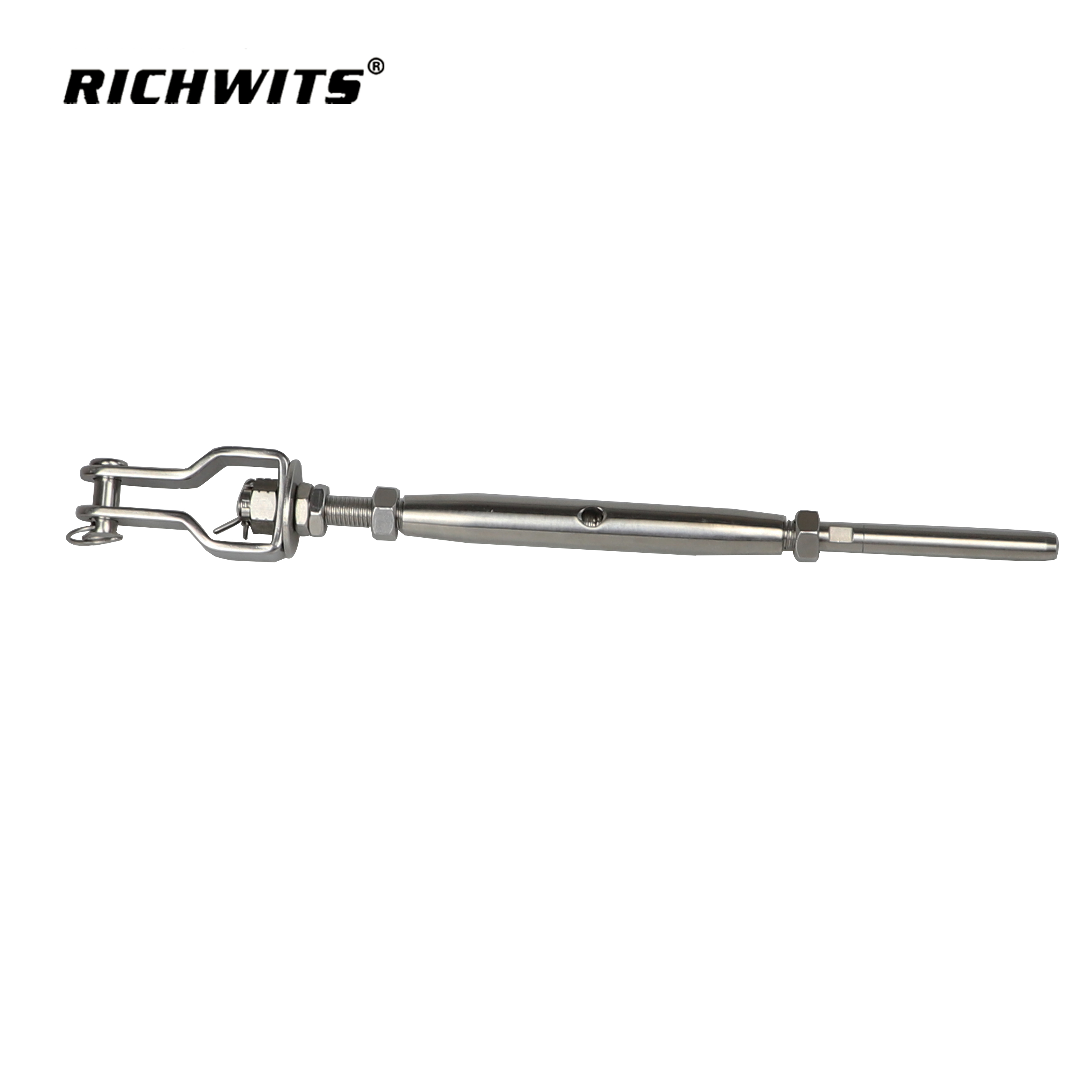 Precio de fábrica Hardware de aparejo Acero inoxidable 316 Cuerpo cerrado Tensor Mandíbula a barra lisa