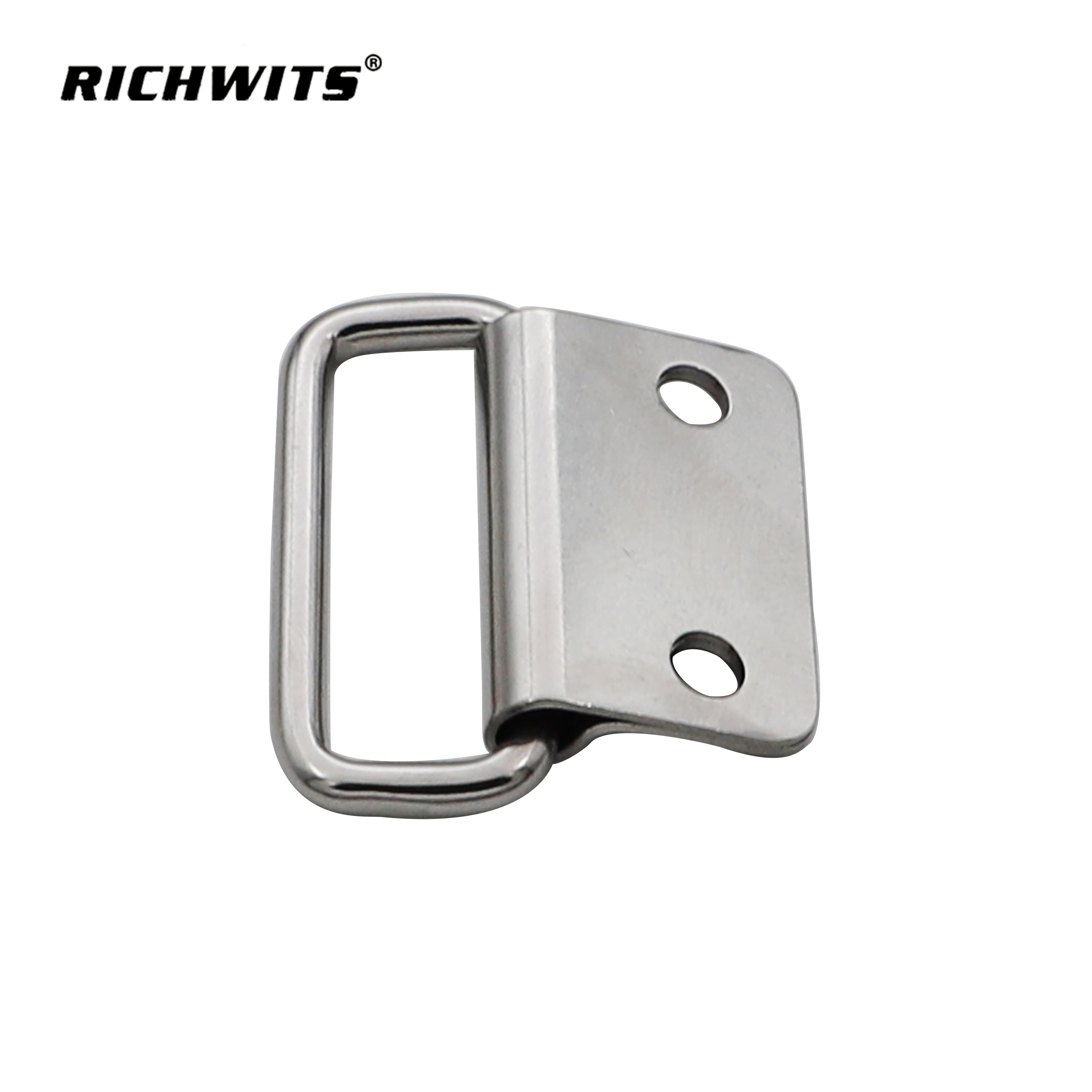 Tirador de gabinete plegable de acero inoxidable 304 de alta resistencia, anillo de elevación de Metal de montaje de doble orificio para hardware marino