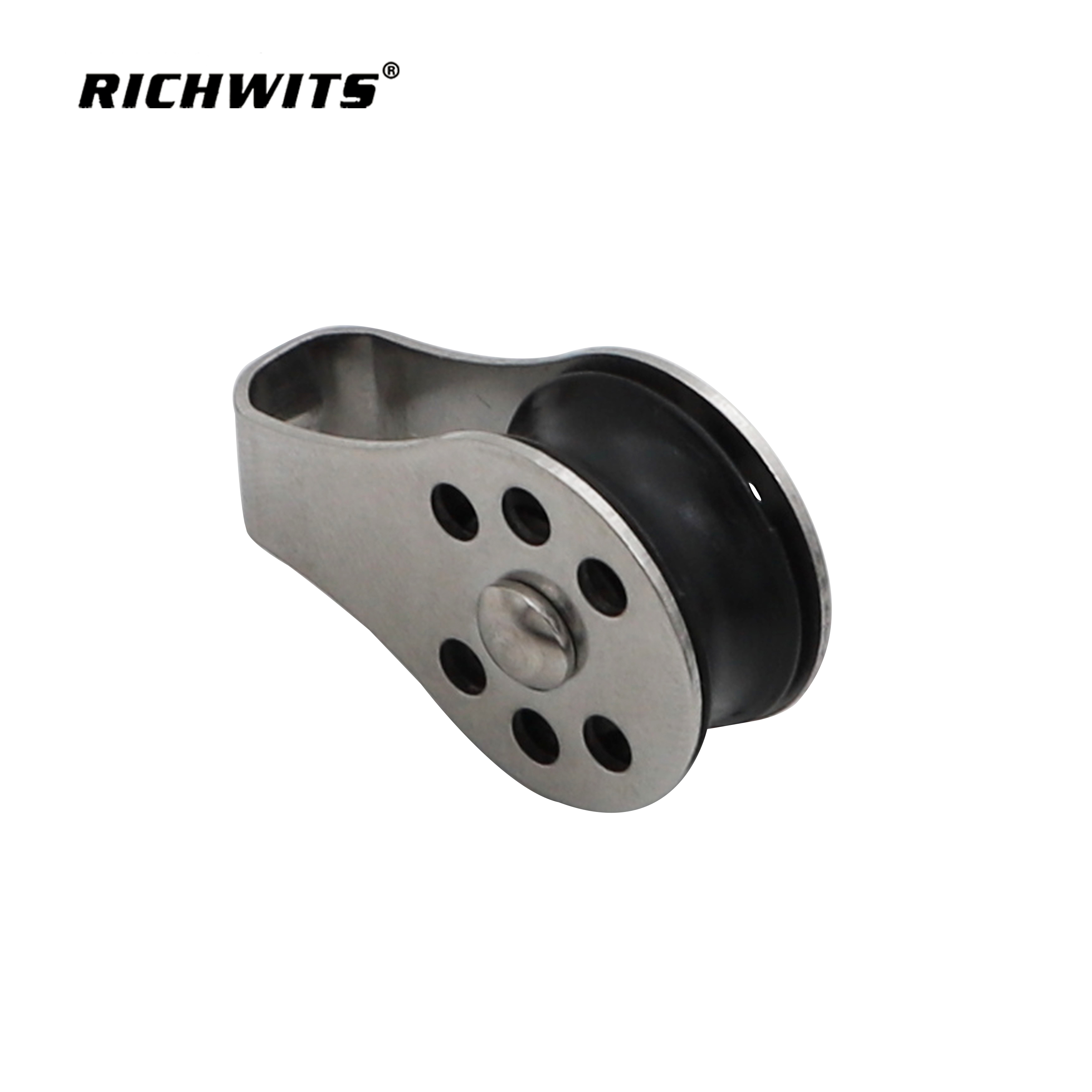 Hardware de aparejo de nailon de acero inoxidable con rodamientos de bolas, polea única para cuerda