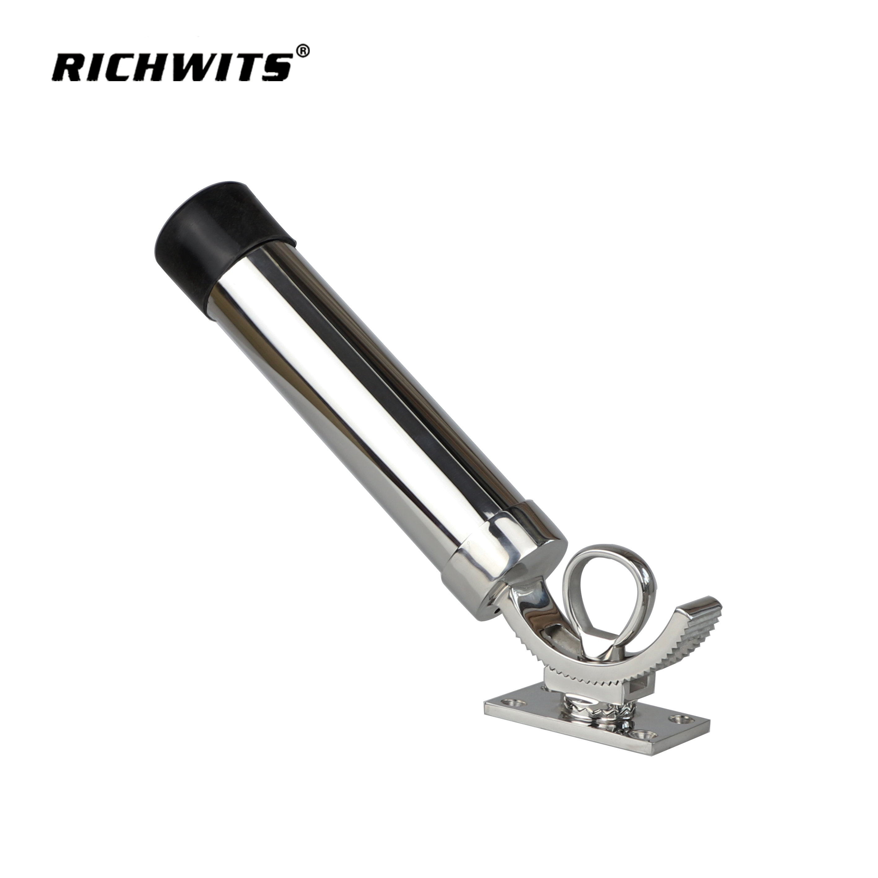 Soporte de caña de pescar para barco de acero inoxidable 316, soporte de caña de montaje en cubierta ajustable giratorio de 360 ​​grados para yate, Kayak, pesca marina