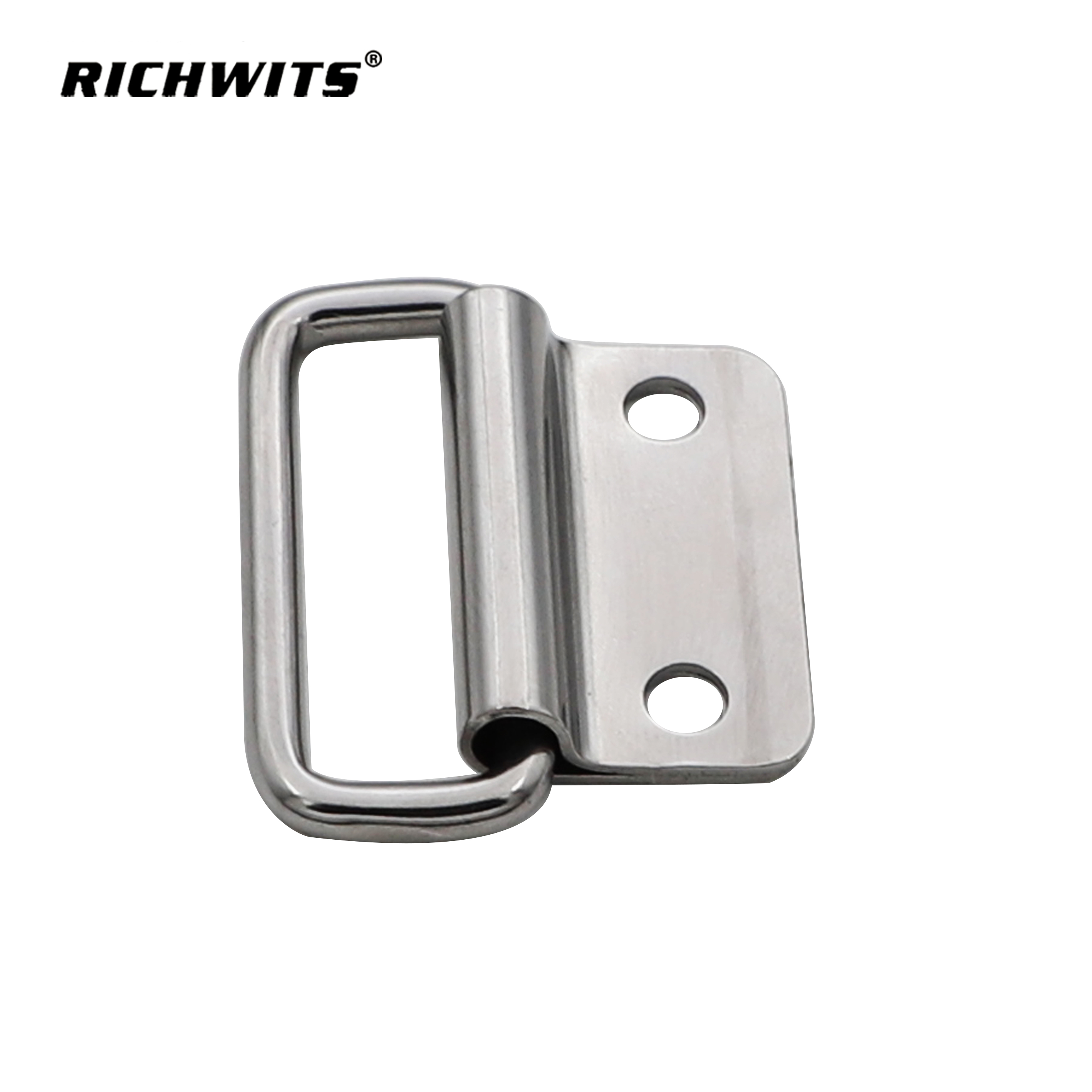 Tirador de gabinete plegable de acero inoxidable 304 de alta resistencia, anillo de elevación de Metal de montaje de doble orificio para hardware marino
