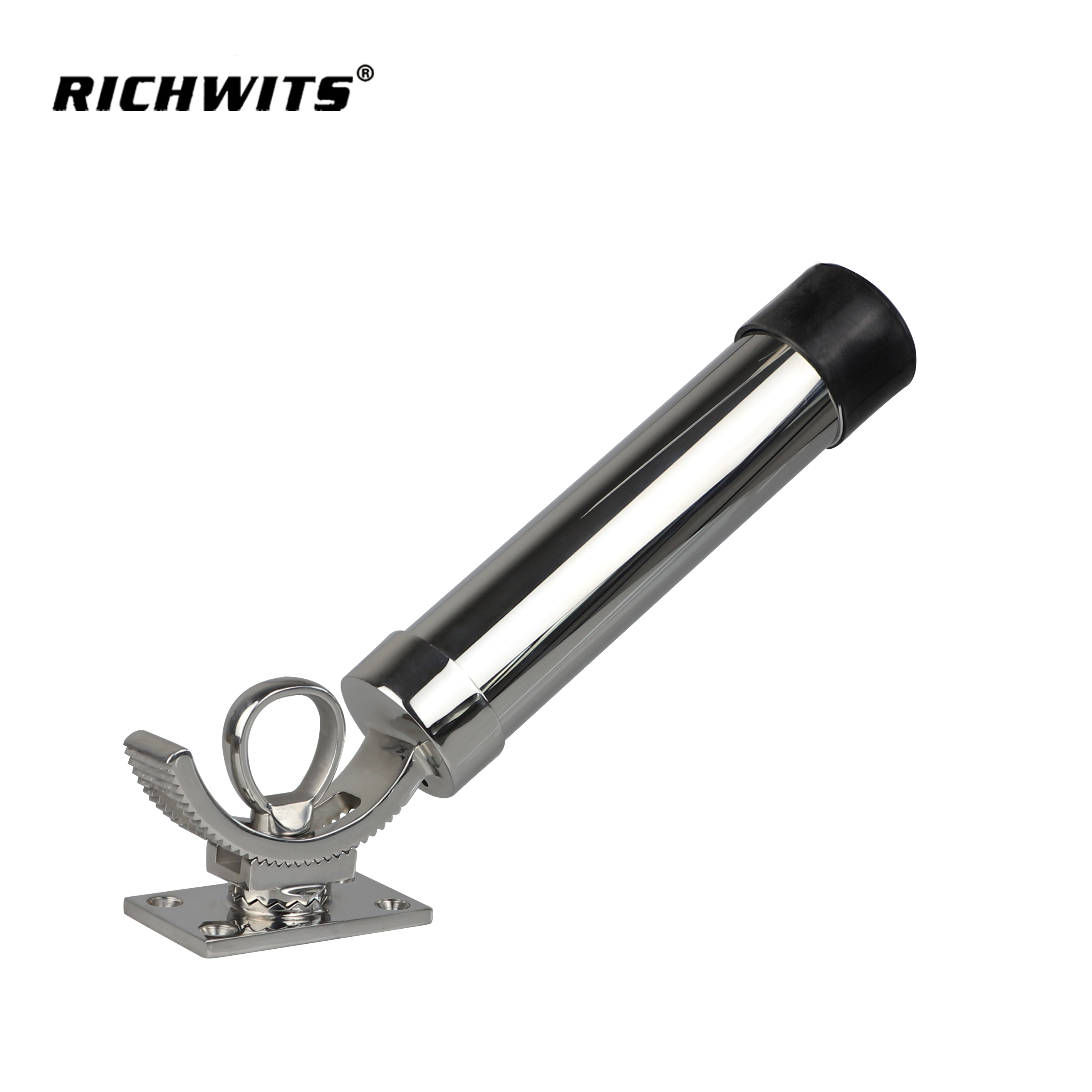 Soporte de caña de pescar para barco de acero inoxidable 316, soporte de caña de montaje en cubierta ajustable giratorio de 360 ​​grados para yate, Kayak, pesca marina