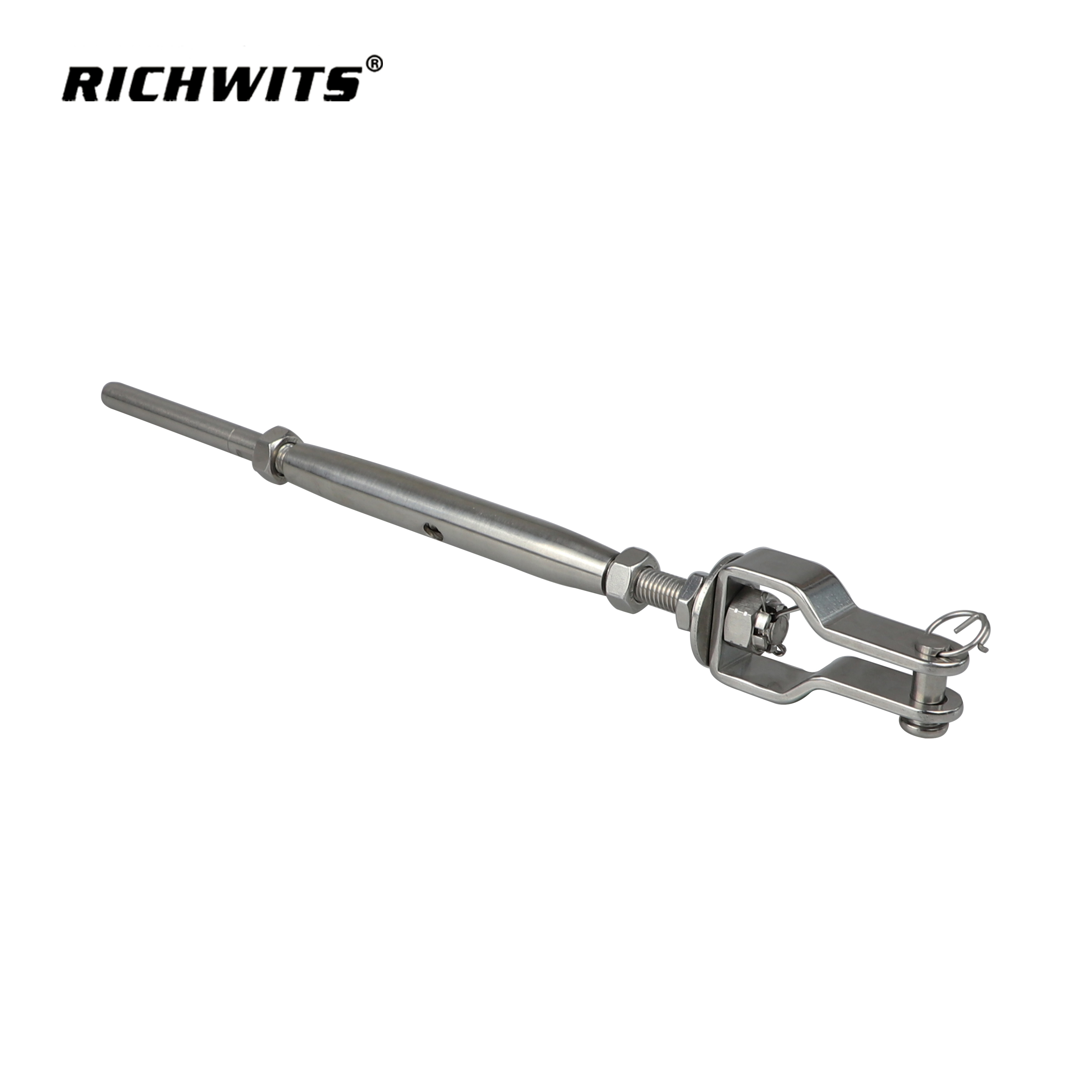 Precio de fábrica Hardware de aparejo Acero inoxidable 316 Cuerpo cerrado Tensor Mandíbula a barra lisa