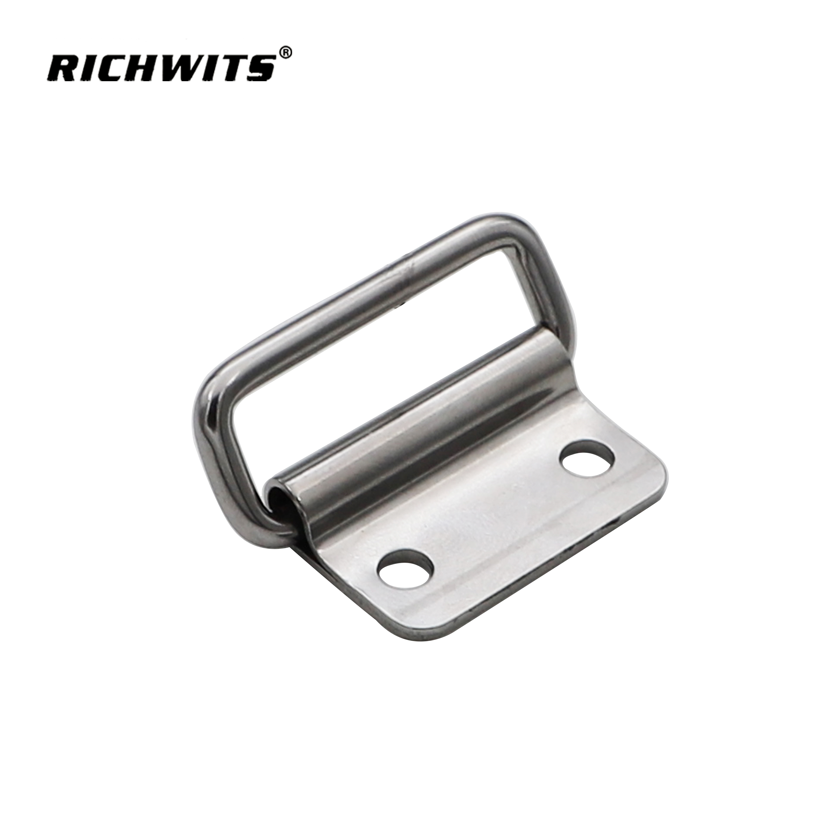 Tirador de gabinete plegable de acero inoxidable 304 de alta resistencia, anillo de elevación de Metal de montaje de doble orificio para hardware marino
