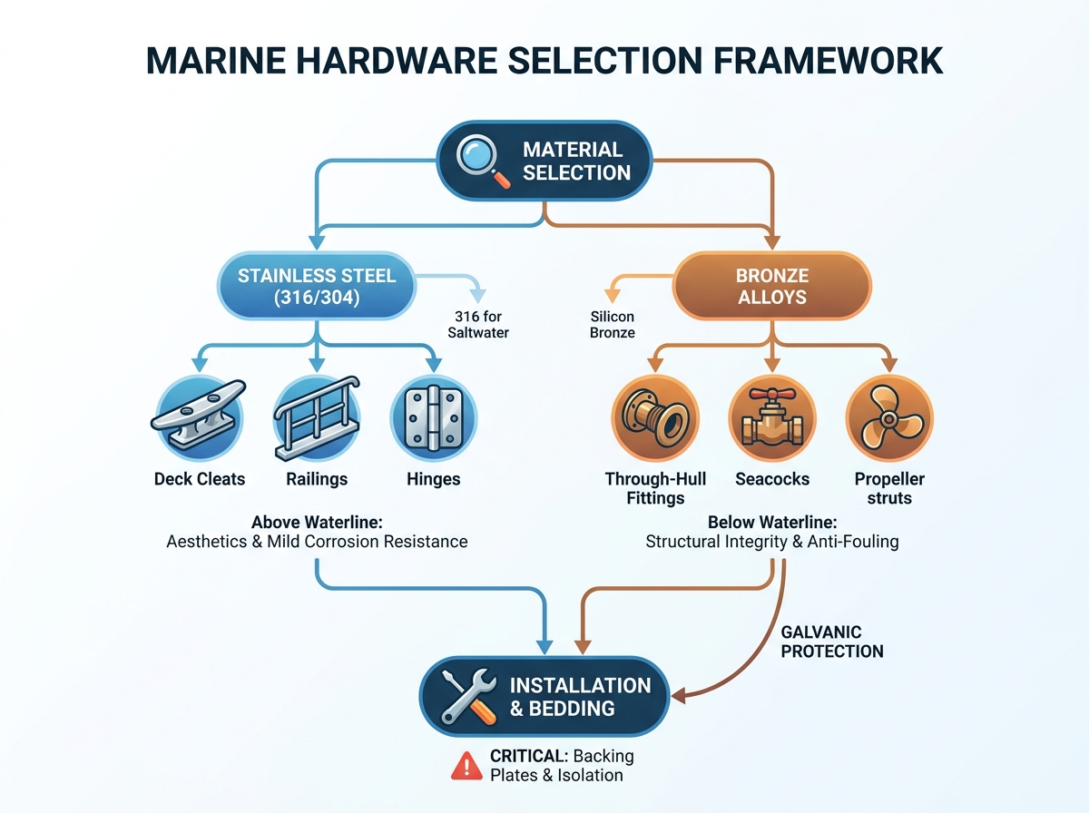 Selecci&oacute;n de hardware y accesorios marinos