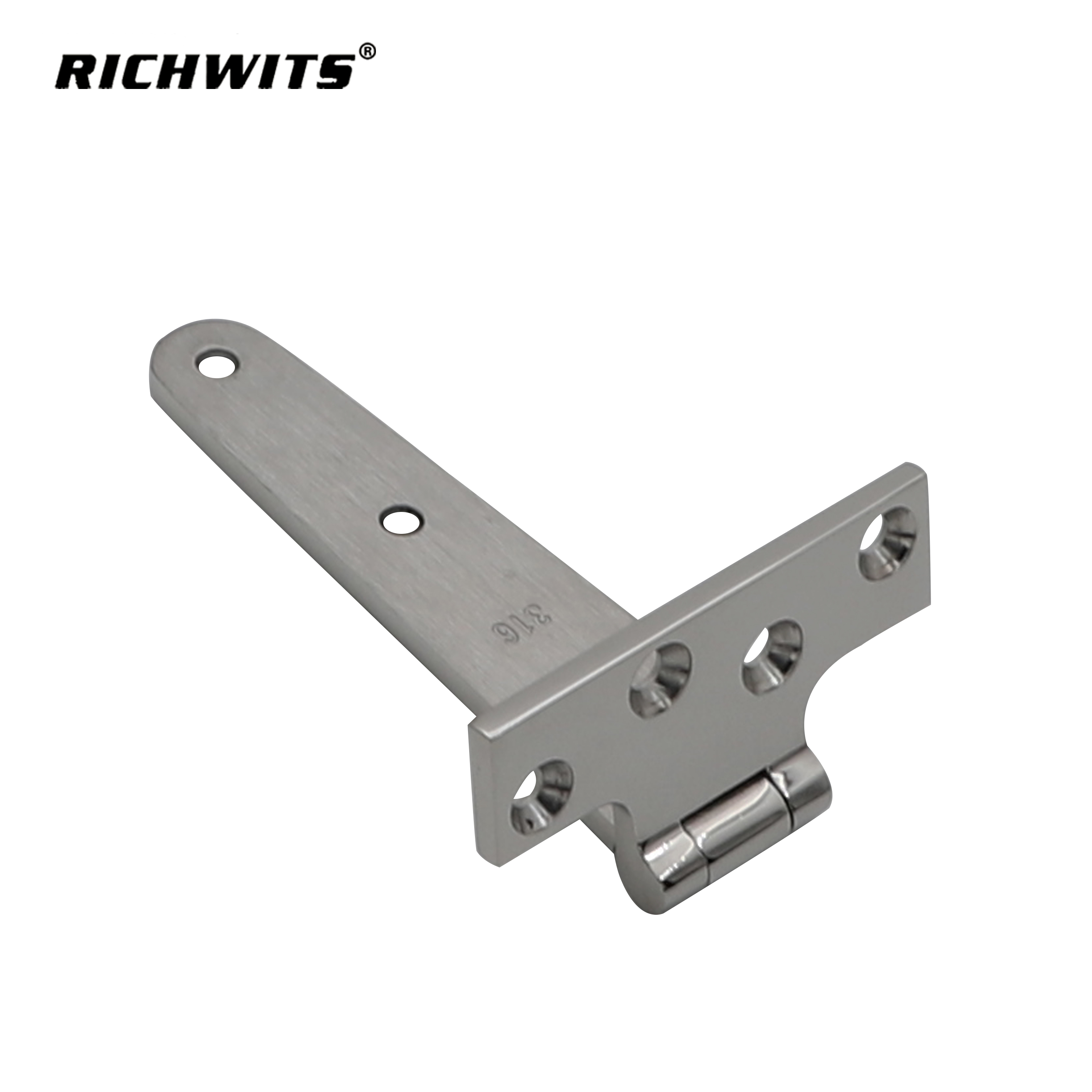 Hardware Bisagra en forma de T de siete orificios de acero inoxidable 316 para barcos yates Rv.
