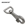 Gancho de presión de anillo cuadrado de acero inoxidable 304 a precio de fábrica, clip de perro giratorio para correa de mascota