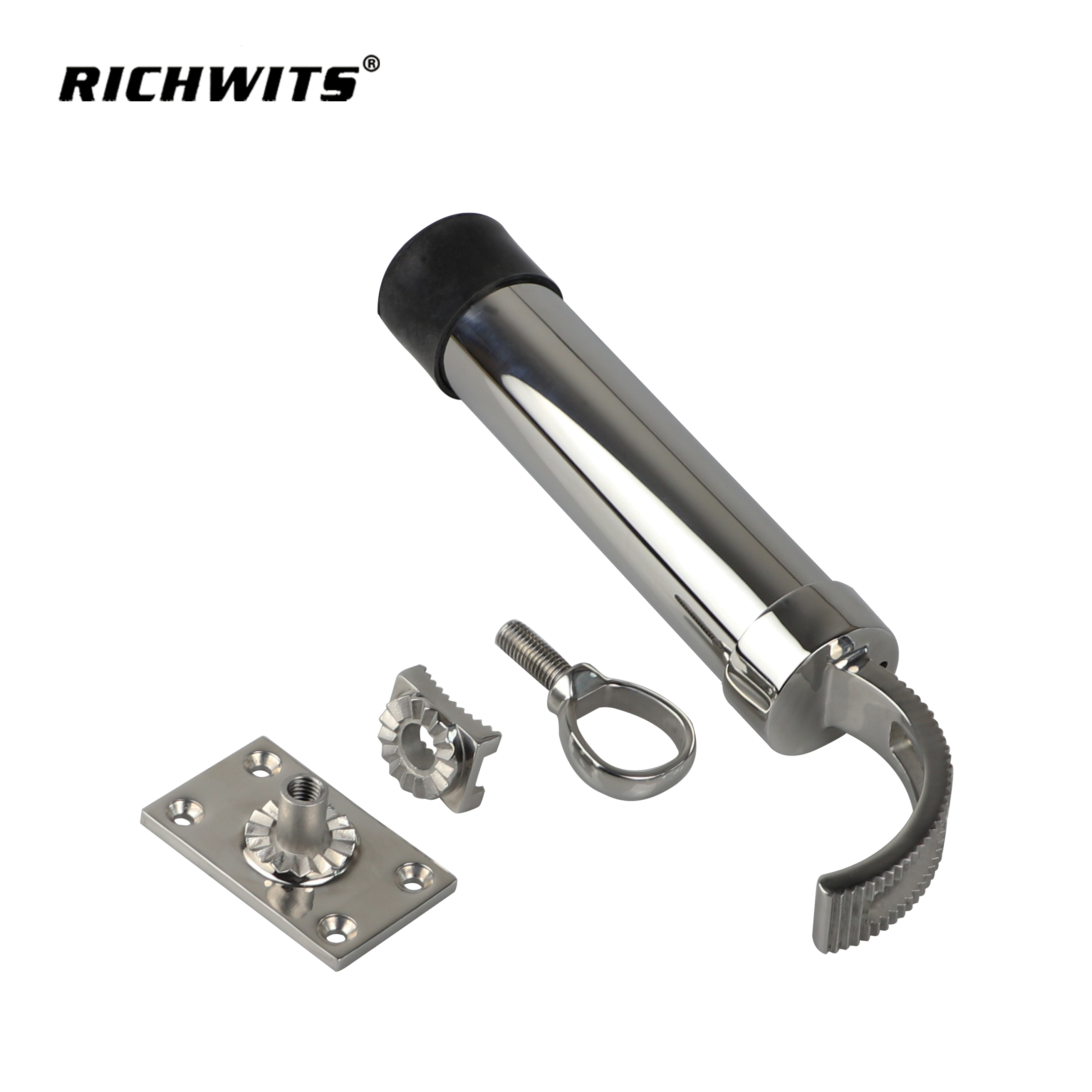 Soporte de caña de pescar para barco de acero inoxidable 316, soporte de caña de montaje en cubierta ajustable giratorio de 360 ​​grados para yate, Kayak, pesca marina
