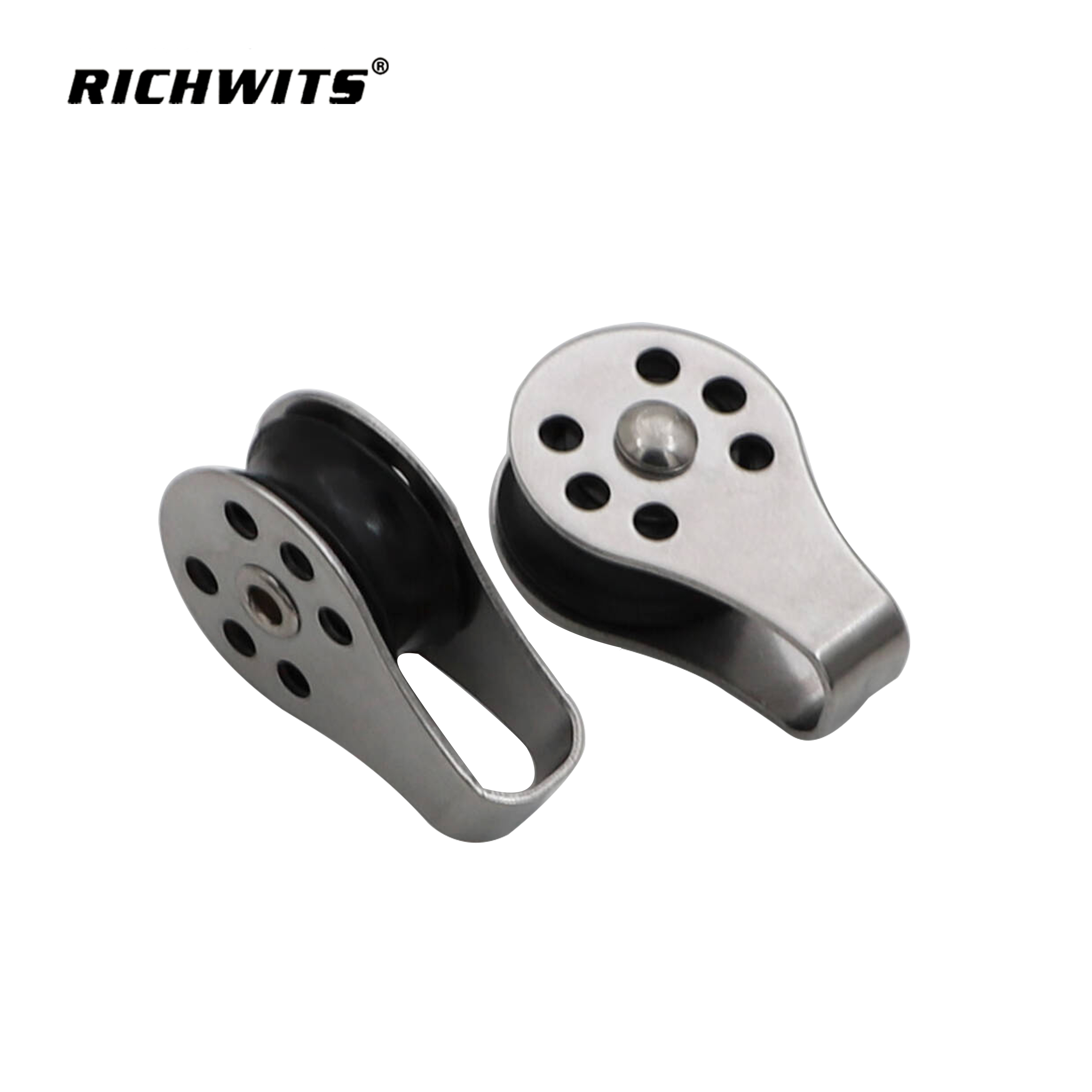 Hardware de aparejo de nailon de acero inoxidable con rodamientos de bolas, polea única para cuerda